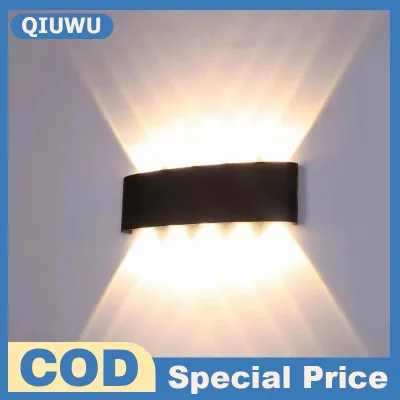 QIUWU Màu đen hiện đại LED Tường Đèn treo lên xuống Wall Mount chiếu sáng 1PC cho nhà văn phòng trong nhà ngoài trời ban công hiên