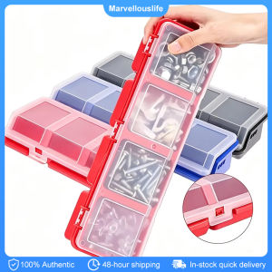 4-Compartment Screw Organizer Box with Lid Plastic Jewelry Hardware Storage Case Screw Organizer