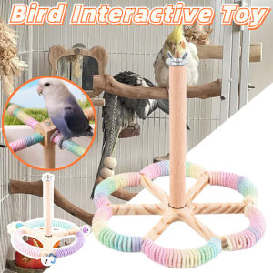 360° Rotary Tabletop Bird Perch Interactive Parrot Toy Windmill Parakeet Toys Birds Cage Accessories