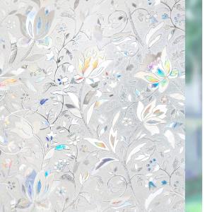 (120cm*400cm) 10 Design GS Window Privacy Film – Decorative 3D Stained Glass Sticker Anti-UV & Heat Control No Glue for Home Office