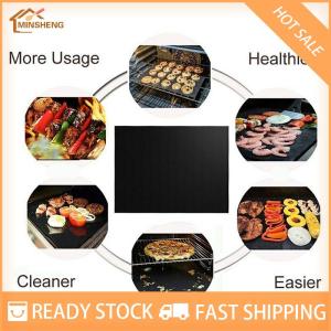 MIH ✨ COD ✨ แผ่นรองย่างบาร์บีคิวแบบนอนสติกใช้ซ้ำได้อุปกรณ์ในครัวสำหรับอบบาร์บีคิว