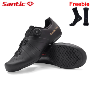 Santic Non-Locking Cycling Shoes Men TPU Carbon Fiber Breathable Riding Sports Sneakers