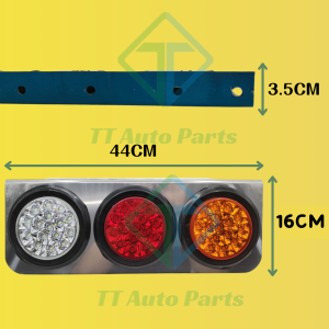 Lampu Belakang LED Light  Petak KROM 24V Universal Tail Lamp Trak Treler Lori Signal Brake Lampu Malam 1 SET