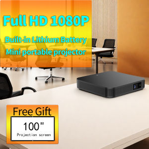 2025 Outdoor mobile portable mini DLP projector with apps LED smart tv box wireless connection 4K full hd video movie decoding android phone tablet intelligent screen bluetooth 3D battery laptop projection