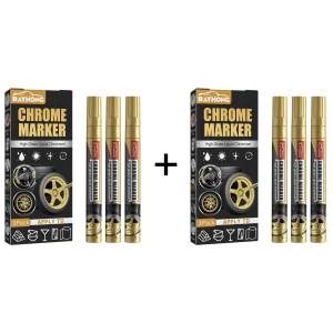 Rayhong Haile ปากกามาร์กเกอร์โครเมี่ยมสำหรับรถยนต์สีทาน้ำมันแบบ DIY ยางรถยนต์ลายกราฟฟิตี้ไฮไลท์ด้านสิ่งแวดล้อมสีขาวงานฝีมือสีเงินปากกาปากกามาร์คเกอร์ลบไม่ได้โครเมี่ยมสำหรับปากกามาร์กเกอร์กันน้ำยางรถจักรยานรถยนต์ประดับรถปากกาลบรอยขีดข่วน