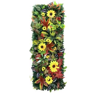 GENENIC Flower Artificial Plant Wall Panel DIY UV Protection Simulation Maple Plant Sheet Outdoor Grass Mat Lifelike Artificial Fern Grass Home Garden Fence