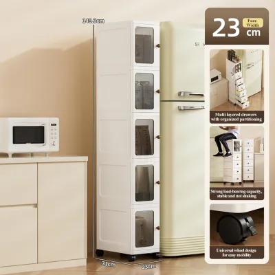 in hom Latest Multi-Use Bathroom Storage Cabinet Slim Drawer Organizer With Wheels Removable Foldable Plastic Slim Storage Cabinet
