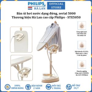 Bàn ủi hơi nước dạng đứng thương hiệu Hà Lan cao cấp Philips STE5050/10 serial 5000 - Công suất 2000W - Bảo Hành 2 Năm