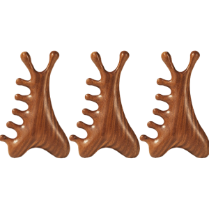 Four In One Multifunctional Scalp Sandalwood Massage Comb Head Hair Loss Head Therapy Face Scraping Dredging Meridians Artifacts经络梳