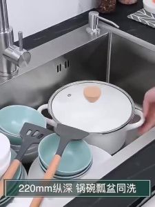 [SG Seller]SUS 304 Stainless Steel Gun Gray Kitchen Nano Sink Household Sink  With Kitchen Faucet Drain AccessoriesFast shipping
