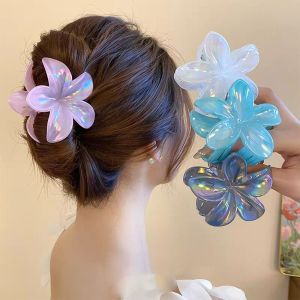 NICEDY Mori System Egg Flower Hair Clip Sweet Senior Sense Girls Shark Clip Sweet Solid Color Flower Hair Claw Girls