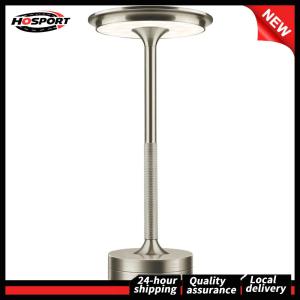 【Free Shipping】 Rechargeable Metal Table Lamp Dimmable LED Table Lamp with 3 Color Modes for Indoor Outdoor Restaurant Living Room Bedroom