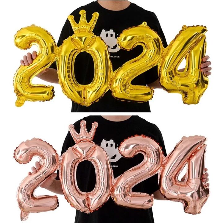 Happy New Year 2024] Happy New Year Giant Number 2024 Foil Balloons -  Rose Gold - Give Fun