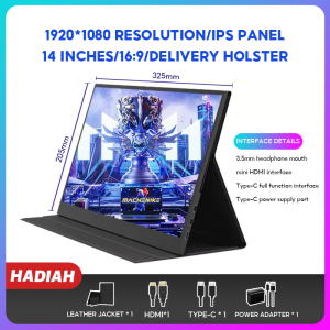 Rantoper (Garansi 1 Tahun)Versi sentuh 14/15.6 inci，Layar Portabel IPS HD1080P untuk Ponsel laptop Switch XBOX PS4 PS5 type-c / hdmi
