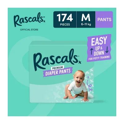 Rascals Pants Medium Diaper Case - 58 PCS X 3 (174 PCS)