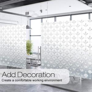 (45*200CM) GS Window Film Privacy Window Film Non Adhesive Frosted Glass Film Sun Blocking Window Sticker Self Static Cling Decorative Glass Film for Home Kitchen Living Room Removable & Reusable