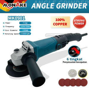 MONAKE Mesin Gerinda Tangan 4 inch 100mm (COD) kecepatan variabel Angle Grinder M0901 mini Grinda