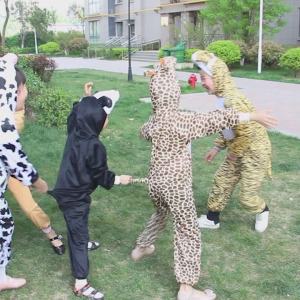 324Childrens tiger cow goat jumpsuit cosplay Halloween farm themed costume birthday party animal shaped photo suit gift