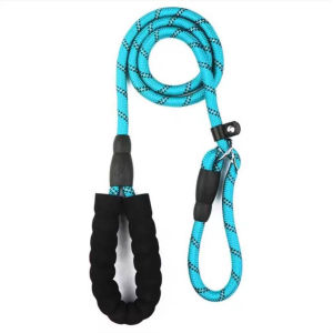 สายจูงสัตว์เลี้ยง ด้ามจับนุ่น พร้อมตัวเรืองแสง เส่ช้นเดียวจบ ไม่ต้องใช้ปอกคอ หนา1.2CM ยาว1.3เมตร