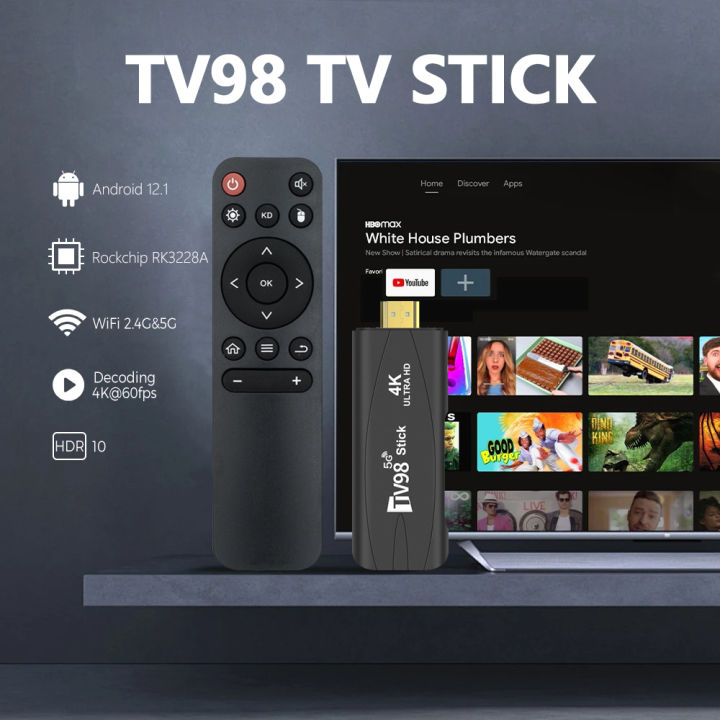 TV Stick Android 12 - 4K HDR, RAM 2 Go, ROM 16 Go, WiFi Dual 2,4G/5,8G, Streaming Netflix, YouTube