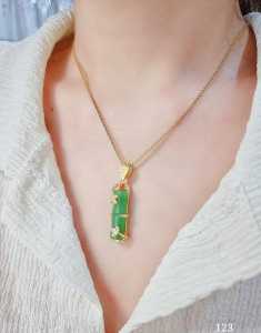 kalung liontin motif bambu keramik wanita titanium rose gold anti karat anti luntur