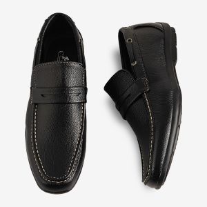 BS901 Size 41-45 COD Tahi Leather Black Shoes For Men Big Boys School Shoes