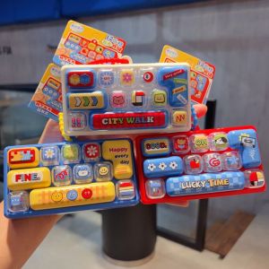 MUQZI Phim hoạt hình Móc khóa bàn phím 12 phím Âm thanh Clicker Phím bấm được Đồ chơi cảm giác có nút bấm dây chuyền bàn phím Sáng tạo Móc khóa nút bấm ngón tay Trang trí ba lô