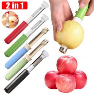 FANYUNG 2 in 1 Fruit Core Remover Stainless Steel Telescopic Fruit Peeler Core Extractor Anti Slip Handle Fruit Pitter Home Kitchen