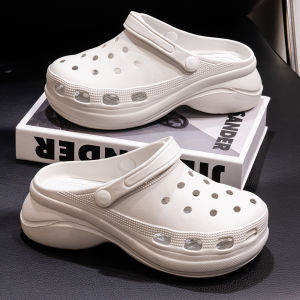 [Free Shipping] Thickened Double-Layer New Clogs Summer WomenS Garden Shoes Water Shoes High-Heeled Beach Sandals