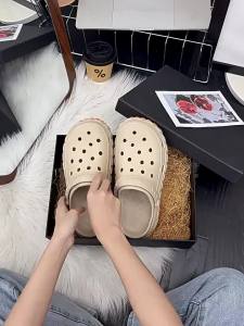 Outdoor Thick-Soled EVA Clogs For Men 2026 New Model Beach Non-Slip Water Shoes Closed-Toe Slippers For Women Summer Outdoor Wear