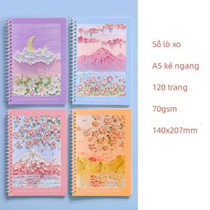 [HCM] Sổ lò xo A5 kẻ ngang 120 trang 70gsm 140x207mm lò xo kép sổ tay ghi chép tiện lợi -Hesede