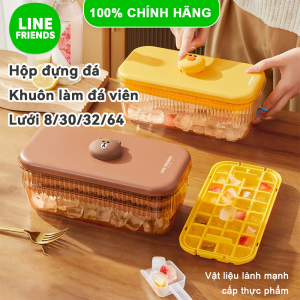 (Lưới 8/30/32/64) 100% Hàng Chính Hãng Line Friends Hộp Đựng Đá Có Nắp Khuôn Làm Đá Viên Chất Liệu Dày Dặn An Toàn Cho Sức Khỏe Bền Bỉ LFB261/LFB262