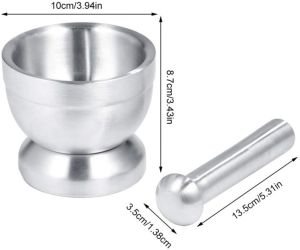 SLGOL 304 สแตนเลสกระเทียม Masher ครัวมือทุบกระเทียม Masher กระเทียมบดสไตล์ที่ใช้ในครัวเรือนปูนบดกระเทียมบด