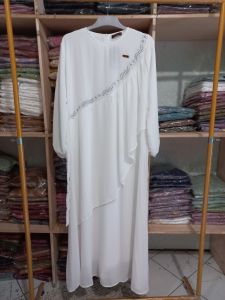 DRESS CERUTY WANITA MUSLIMAH BERMOTIF ELEGAN / GAMIS WANITA BERHIJAB TERBARU 2024