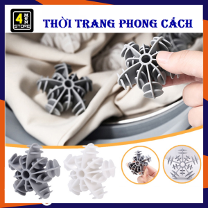 Bóng Giặt Quần Áo Silicon Hình Bông Tuyết Giúp Chống Rối Làm Thẳng Quần Áo - Banh Giặt Tạo Lực Ma Sát Cực Tốt Khi Máy Giặt Chuyển Động Không Làm Phai Màu Quần Áo - Bóng Giặt Silicon Mềm / Quả Cầu Gai
