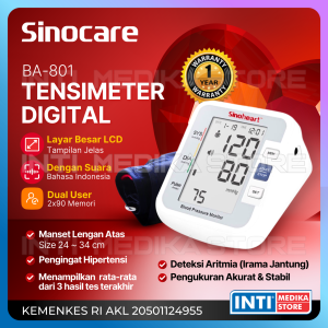 SINOCARE - Tensimeter Digital Suara Otomatis | Tekanan Darah BA 801