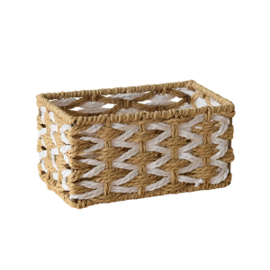 Handwoven Paper Rope Basket Woven Organiser Box Storage Bin For Toy Cosmetics Entryway Table Living Room Bedroom