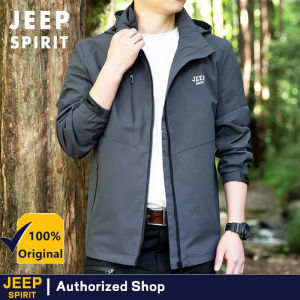 Xe Jeep tinh thần nam Áo khoác mùa xuân và mùa thu ngoài trời thường ngày áo khoác Jacket thể thao mũ có thể tháo rời chống gió