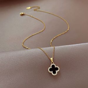 SIGVARD Kalung Liontin Clover Empat Daun Semanggi Kalung Wanita Korea Style Elegan Mewah KLG02