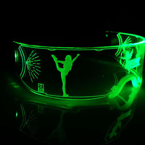 7 Color Decorative Cyberpunk Glasses Colorful Luminous Glasses LED Light Up Eyeglasses for Bar KTV Halloween Cyberpunk Party