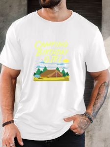 Male Camping Birthday Girl Pattern Summer Casual Crew Neck Short T-Shirt
