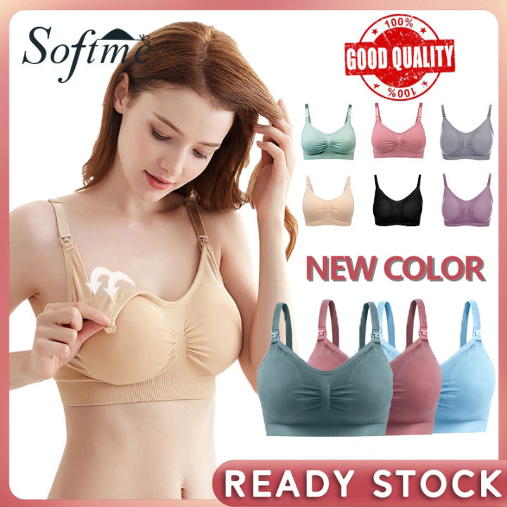Softme Seamless Maternity Bra Cotton Breastfeeding Nursing Underwear Non  wire Push up Breathable bra Pregnancy