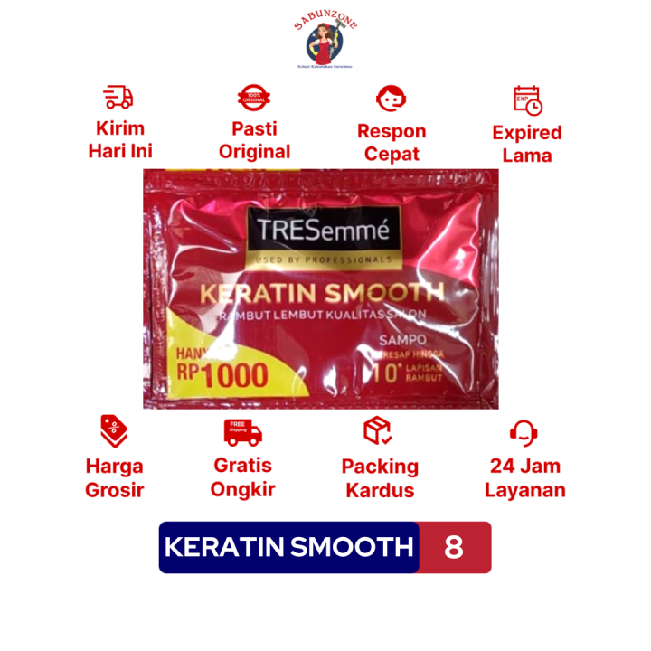 Shampoo Tresemme Keratin Smooth 8 ml Merah Sachet