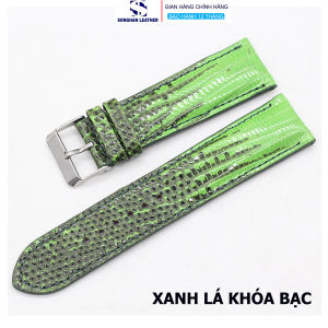 (PHOM DÀY) Dây Da Kỳ Đà Dây Đồng Hồ Da Kèm Khoá Kim+Chốt + Cây Tháo Dây. Dành Cho Nam NữBảo Hành 6 Tháng