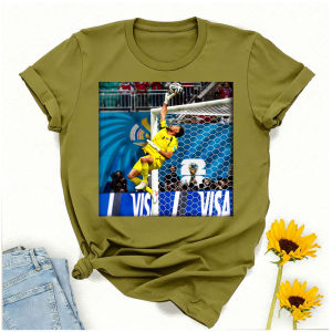 [Local Stock] HBESTY  Vozinha Cape Verde National Flag Portrait Printed T Shirt Breathable Cotton Tee Football Goalkeeper Fan Merch Casual Daily Tops
