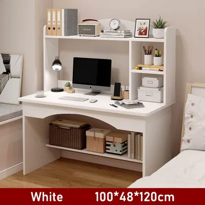 JIAJU Computer Study Table Meja belajar Student Study Desk With Book Shelf Laptop Desk writing desk Office Writing Desk with Storage Rack Komputer书桌
