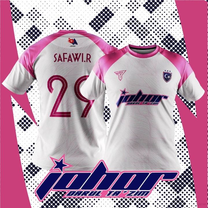 New  BOLA JDT JOHOR DARUL Away Jersey Fans Short Sleeve Sports Tee Unisex Plus size