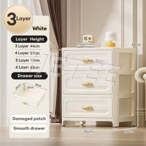 HETEE 3-6 Layer Rolling Drawer Cabinet with Wheels Thick Plastic Storage Organizer for Kitchen Bedroom Bathroom