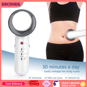 DECINIEE 3 in 1 Ultrasound Cavitation EMS Body Slimming Massager Ultrasonic Gel Weight Loss Lipo Fat Burner Set Infrared Facial Lifting Therapy