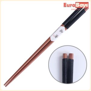 E.B. 1 pair Wooden Chopsticks Japanese Style Reusable Anti-falling Chopsticks for Cooking Eating